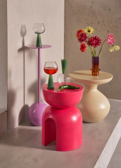 Urban Nature Culture Bijzettafel 66 x 21 cm - voorkant 4 roze
