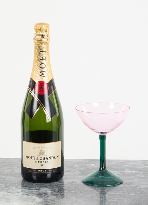 Urban Nature Culture Coupe champagneglas in set van 2 - voorkant 3 roze