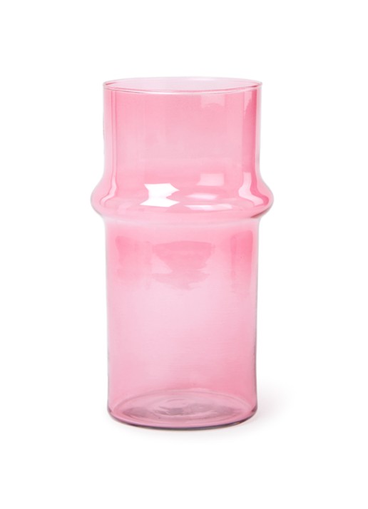 Urban Nature Culture  Glass vaas 20 cm - voorkant 2 roze