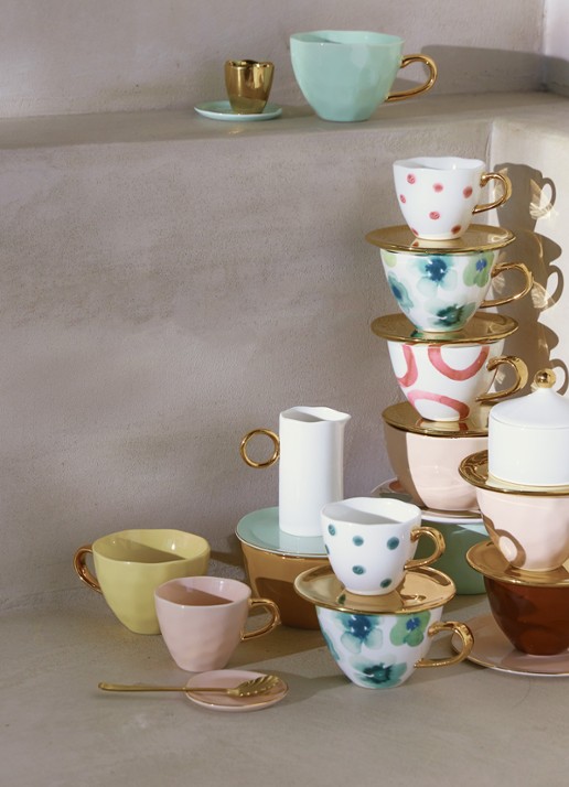 Urban Nature Culture Good Morning eierdop 5 cm set van 2 - voorkant 2 goud