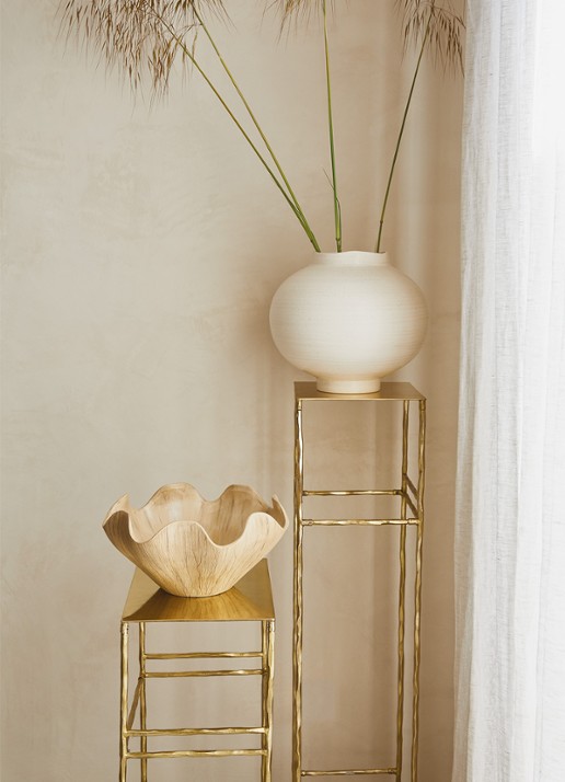 Urban Nature Culture Hera decoratieschaal 36 cm - voorkant 2 donkerbeige