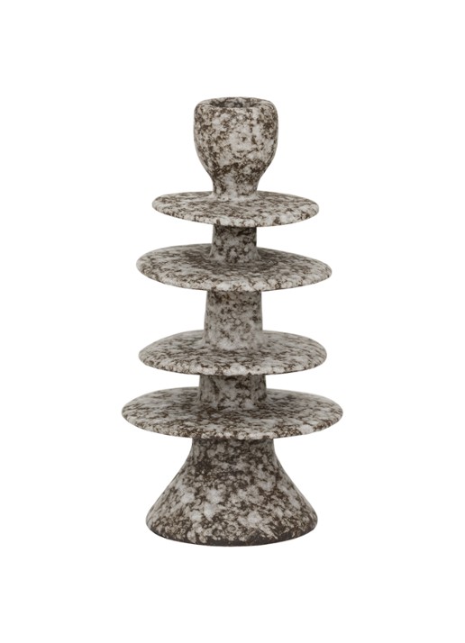 Urban Nature Culture Milo kandelaar 18 cm - voorkant 3 donkerbruin