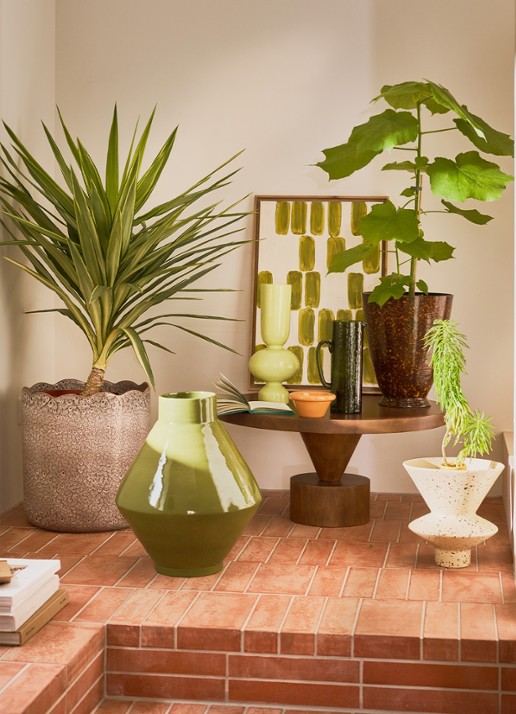 Urban Nature Culture Nika vaas 35 cm - achterkant bruin