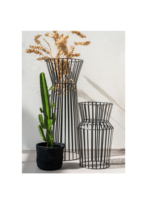 Urban Nature Culture Plantenbak van ijzer voor binnen Ø35 cm - voorkant 4 zwart
