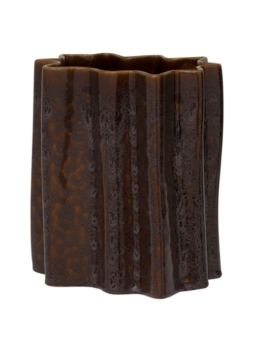 Urban Nature Culture Riff bloempot voor binnen 27 cm - achterkant 3 bruin