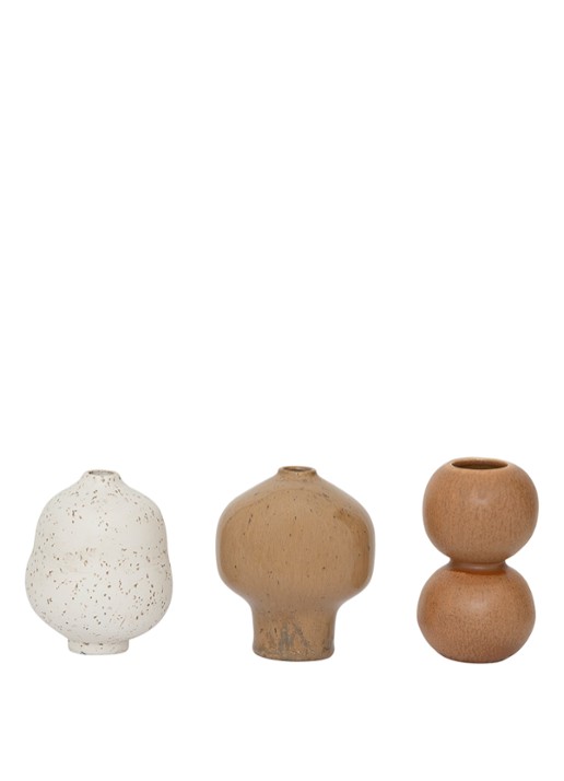 Urban Nature Culture Suzu vaas 9,5 cm set van 3 - voorkant 2 naturel