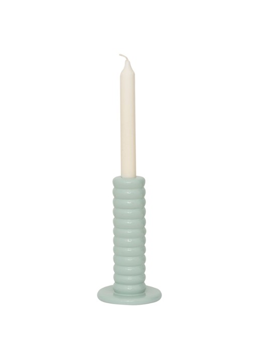 Urban Nature Culture Tebongo kandelaar 19 cm - achterkant 2 lichtgroen