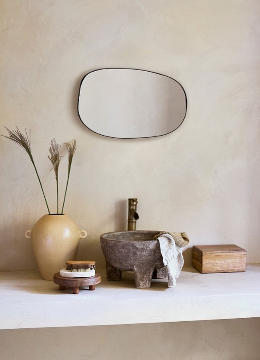 Urban Nature Culture  wandspiegel 39 cm x 43 cm - voorkant 2 zwart