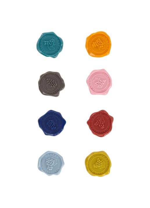 Vacu Vin Set van 8 glasmarkers Classic - detail multicolor