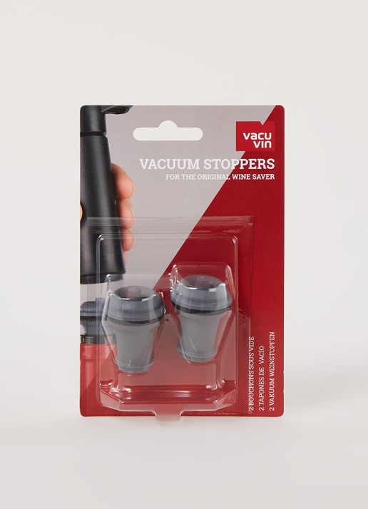 Vacu Vin Wine Saver vacuüm dop set van 2 - voorkant 2 grijs