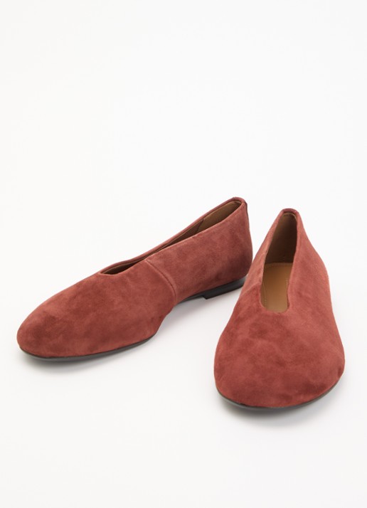 Vagabond Shoemakers Aleya ballerina van geitensuède - detail 2 steenrood