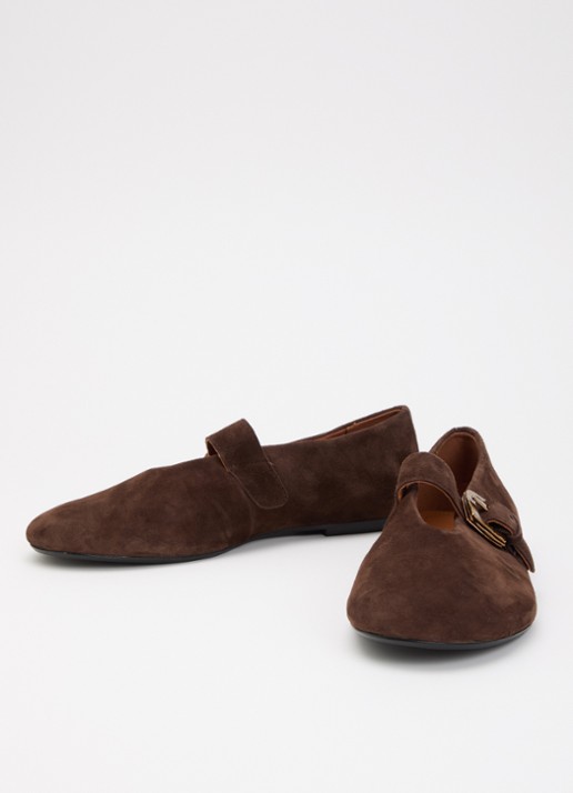 Vagabond Shoemakers Aleya ballerina van geitensuède - detail 2 bruin