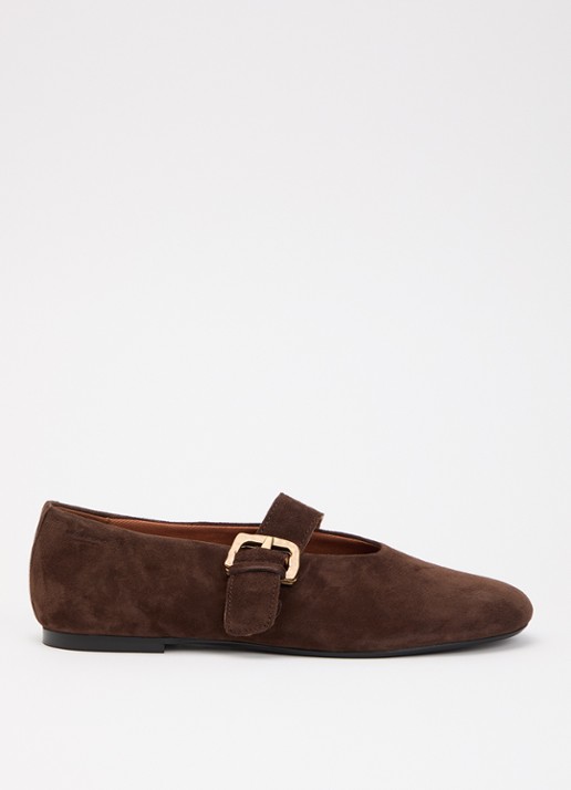Vagabond Shoemakers Aleya ballerina van geitensuède - voorkant 5 bruin
