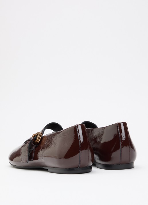Vagabond Shoemakers Aleya ballerina van lakleer - achterkant 5 chocoladebruin