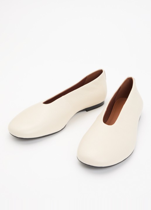 Vagabond Shoemakers Aleya ballerina van schapenleer - detail 2 creme
