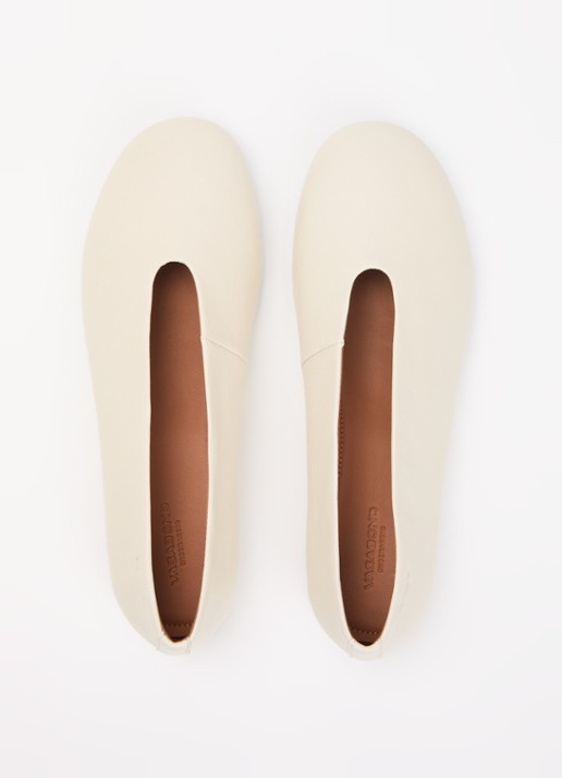 Vagabond Shoemakers Aleya ballerina van schapenleer - detail 3 creme