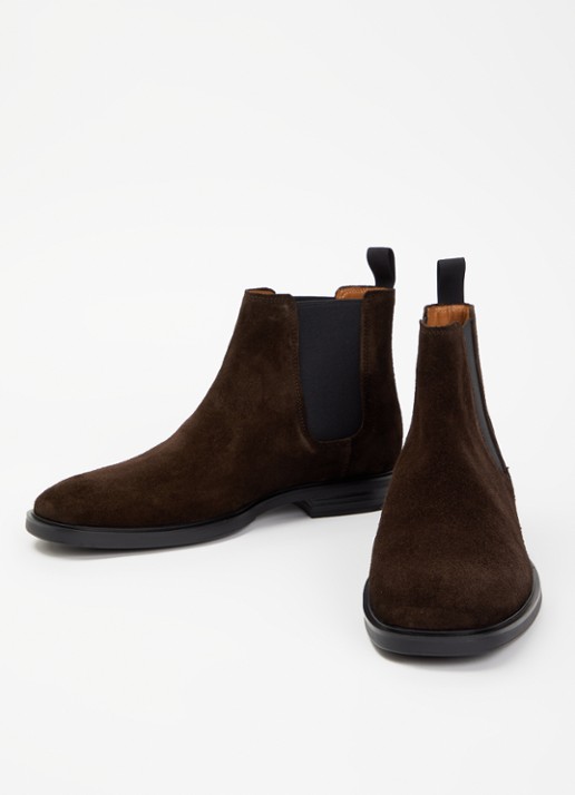 Vagabond Shoemakers Andrew chelsea boot van suède - detail 2 chocoladebruin