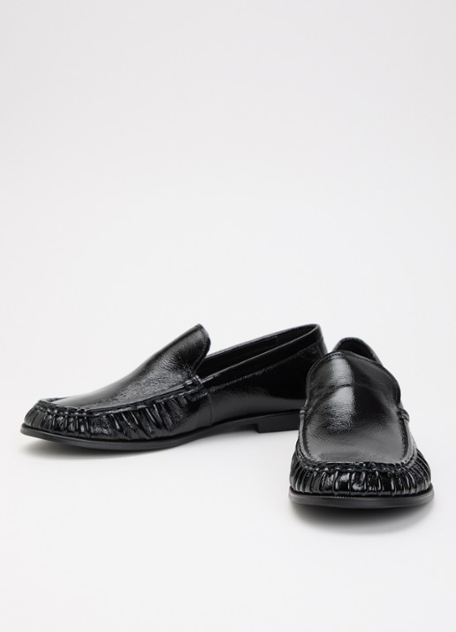 Vagabond Shoemakers Brandi loafer van leer met lakfinish - detail zwart