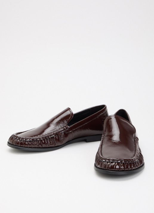 Vagabond Shoemakers Brandi loafers van leer met lakfinish - detail bruin