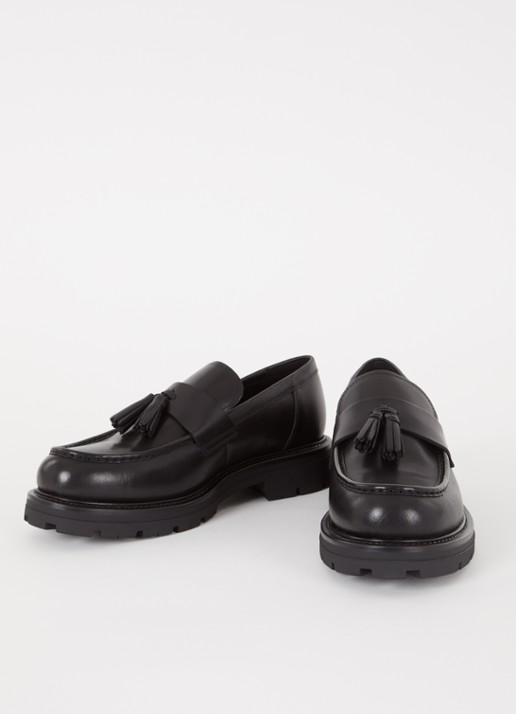 Vagabond Shoemakers Cameron loafer van leer met franjes - detail 3 zwart