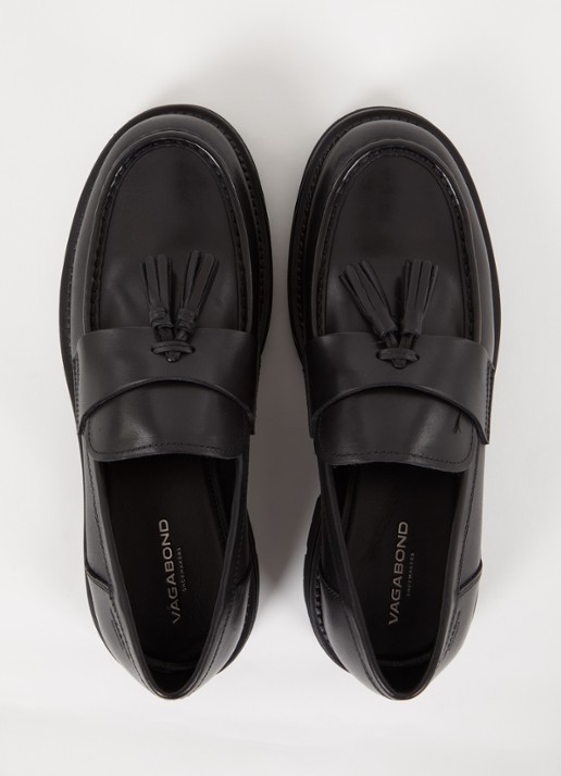 Vagabond Shoemakers Cameron loafer van leer met franjes - detail 4 zwart