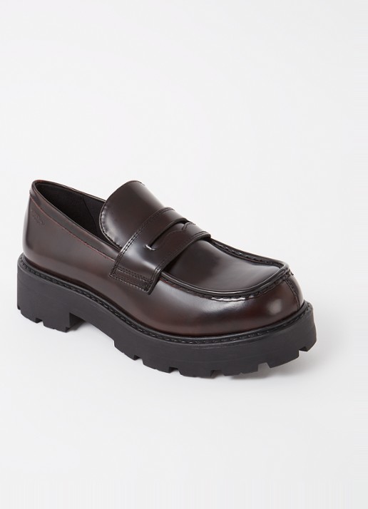 Vagabond Shoemakers Cosmo loafer van leer - voorkant bordeauxrood