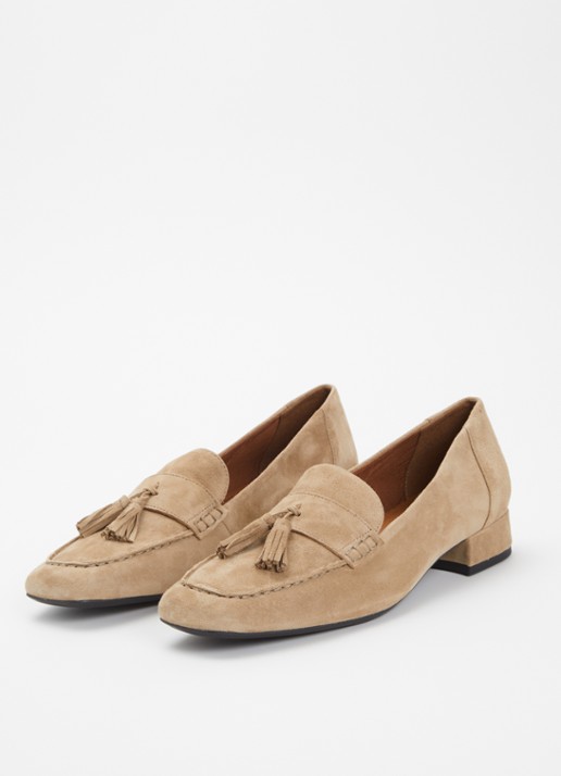 Vagabond Shoemakers Debbi loafer van suède - detail beige