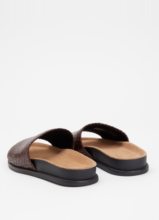 Vagabond Shoemakers Effie slipper van leer - achterkant roodbruin