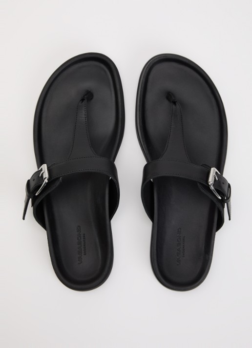 Vagabond Shoemakers Effie slipper van leer - detail 5 zwart