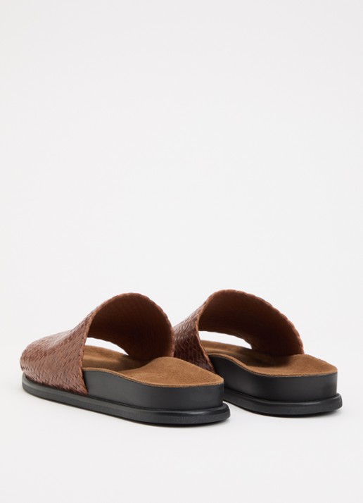 Vagabond Shoemakers Effie slipper van leer - achterkant cognac