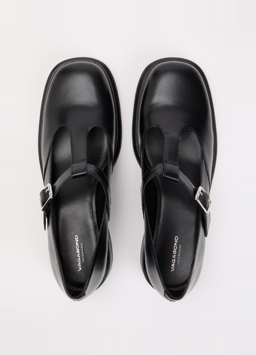 Vagabond Shoemakers Ellis Mary Jane loafer van leer  - detail 3 zwart