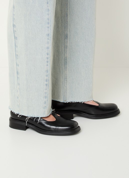 Vagabond Shoemakers Ellis Mary Jane loafer van leer  - voorkant 6 zwart