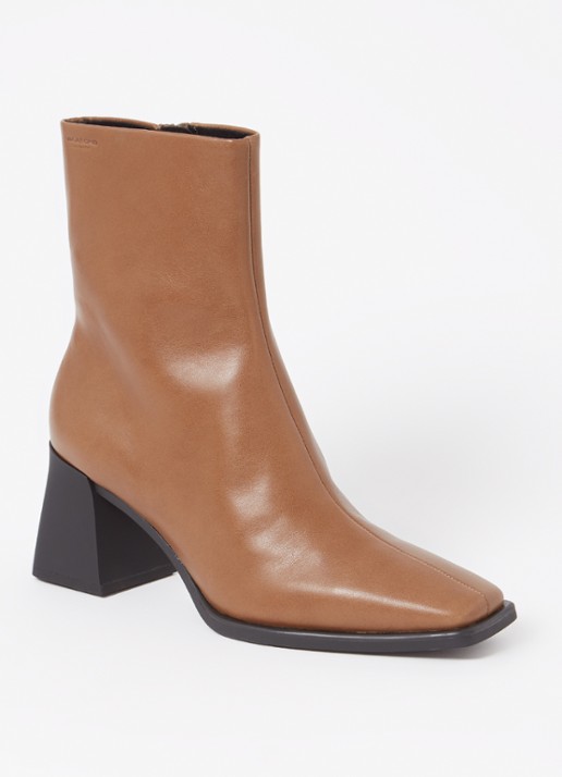 Vagabond Shoemakers Hedda enkellaarsje van leer - voorkant 2 camel