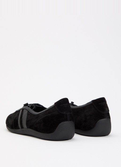 Vagabond Shoemakers Hollie ballerina van suéde met leren details - achterkant zwart