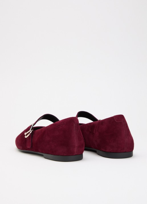 Vagabond Shoemakers Jolin ballerina van geitensuède - achterkant bordeauxrood