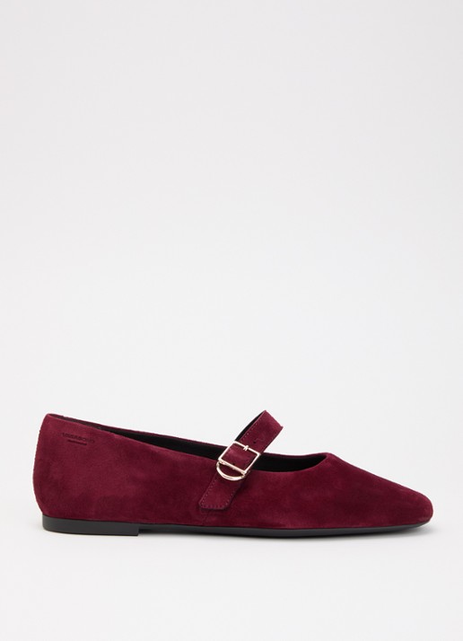 Vagabond Shoemakers Jolin ballerina van geitensuède - voorkant 5 bordeauxrood