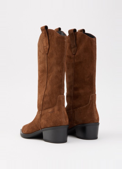 Vagabond Shoemakers Kelsey cowboylaars van suède - achterkant cognac