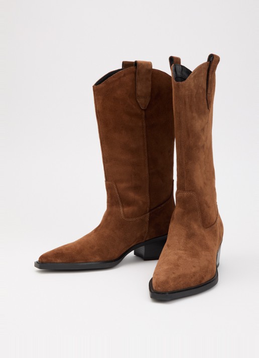 Vagabond Shoemakers Kelsey cowboylaars van suède - detail 3 cognac