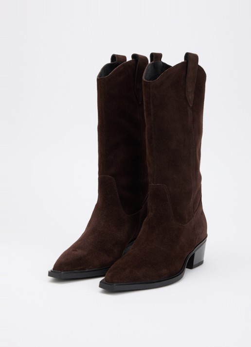 Vagabond Shoemakers Kelsey cowboylaars van suède - detail 2 donkerbruin