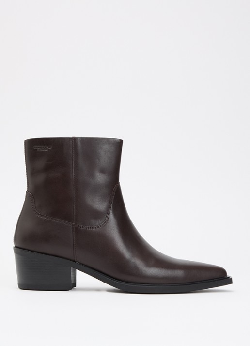 Vagabond Shoemakers Kelsey enkellaarsje van leer - voorkant 3 donkerbruin