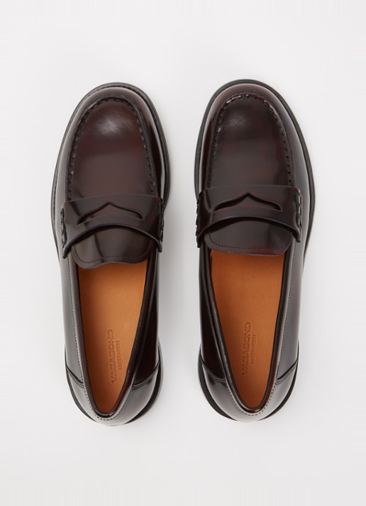 Vagabond Shoemakers Linn loafer van lakleer  - detail 5 donkerbruin