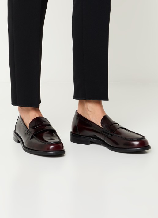 Vagabond Shoemakers Linn loafer van lakleer  - voorkant 3 donkerbruin