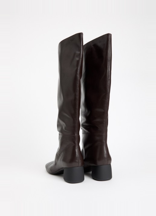 Vagabond Shoemakers Livia overknee laars van leer - achterkant 3 chocoladebruin