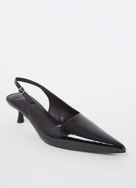 Vagabond Shoemakers Lykke slingback van lakleer - voorkant zwart
