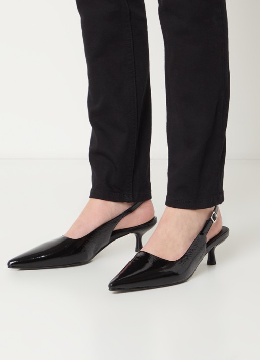 Vagabond Shoemakers Lykke slingback van lakleer - voorkant 2 zwart