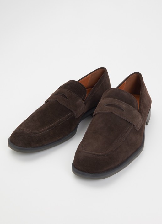 Vagabond Shoemakers Troy loafer van suède - detail 3 donkerbruin