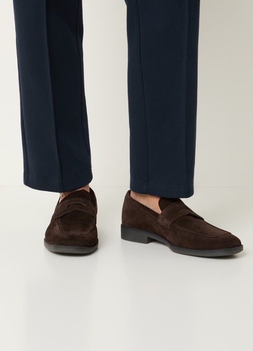 Vagabond Shoemakers Troy loafer van suède - voorkant 2 donkerbruin