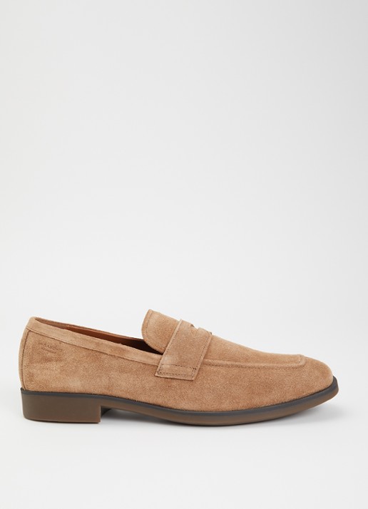 Vagabond Shoemakers Troy loafer van suède - voorkant zand