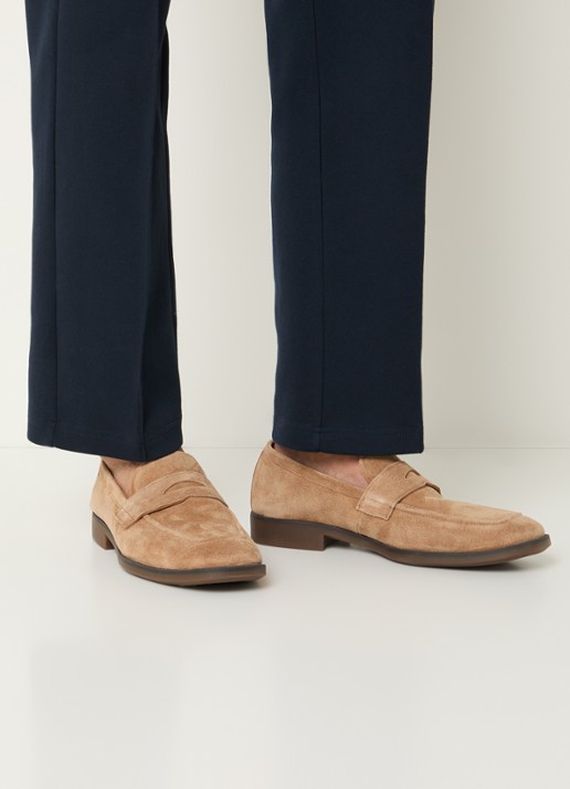 Vagabond Shoemakers Troy loafer van suède - voorkant 2 zand