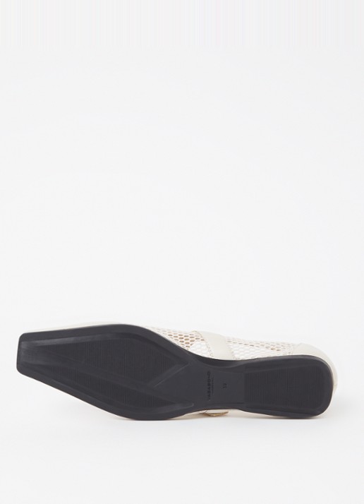 Vagabond Shoemakers Wioletta ballerina van mesh met leren details - detail 5 gebroken wit